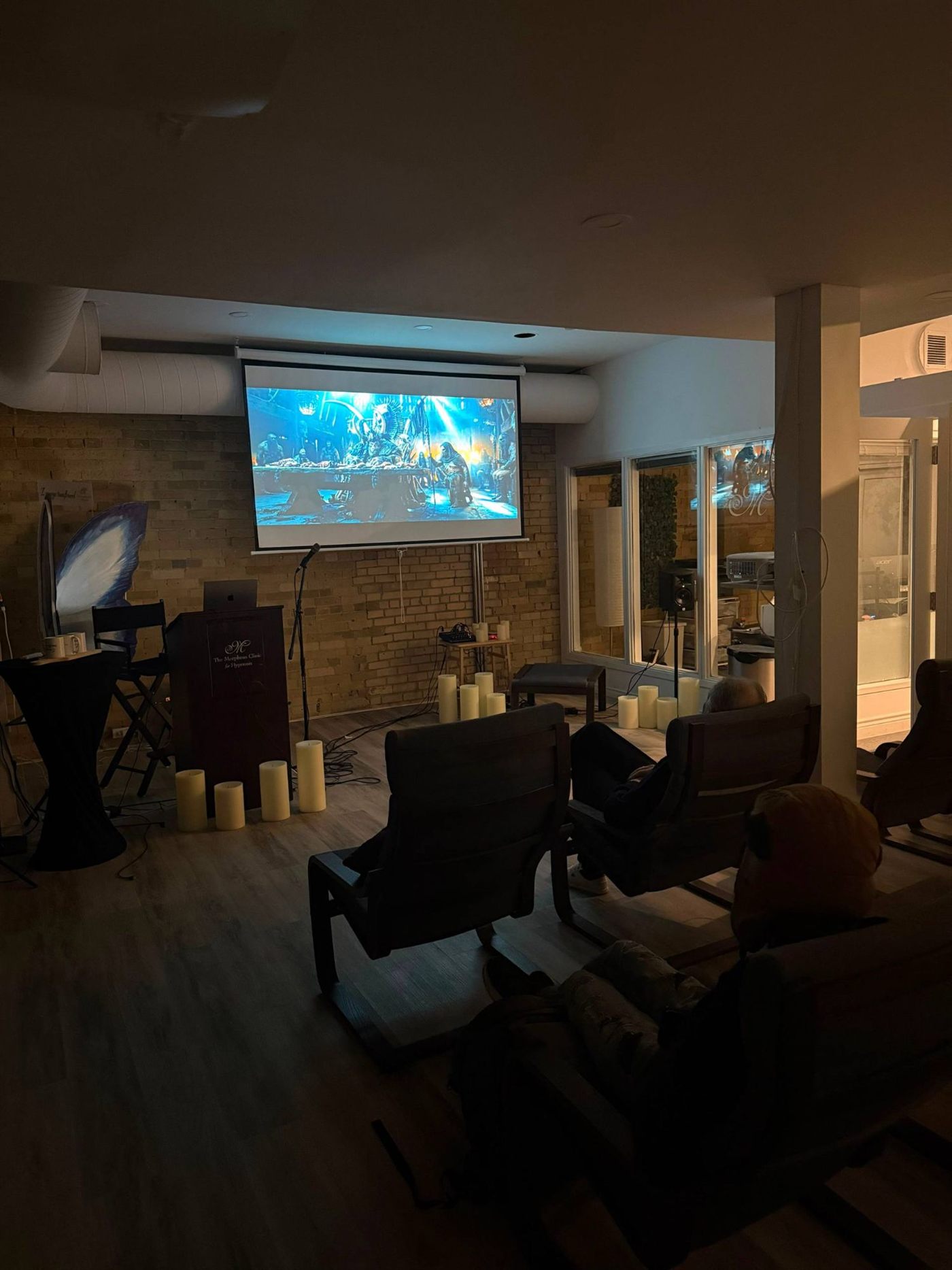 Audience watching a selected film